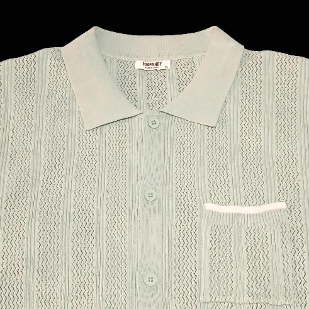 COOFANDY Men's Knit Button Down Polo Shirt